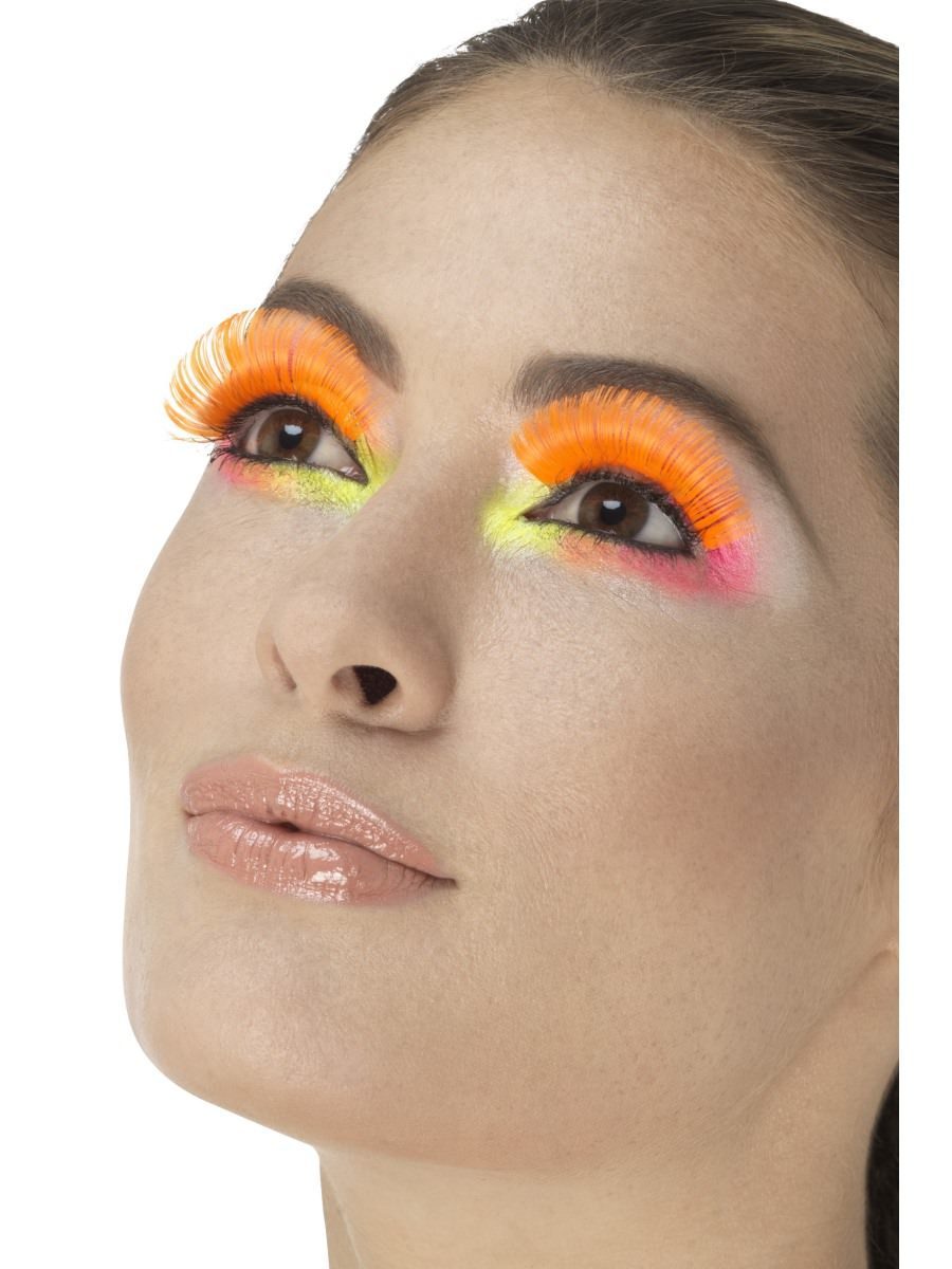 80s Party Eyelashes, Neon Orange