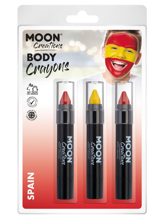Moon Creations Body Crayons, Spain, Red, Yellow, Red