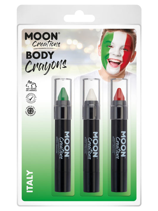 Moon Creations Body Crayons, Italy, Green, White, Red