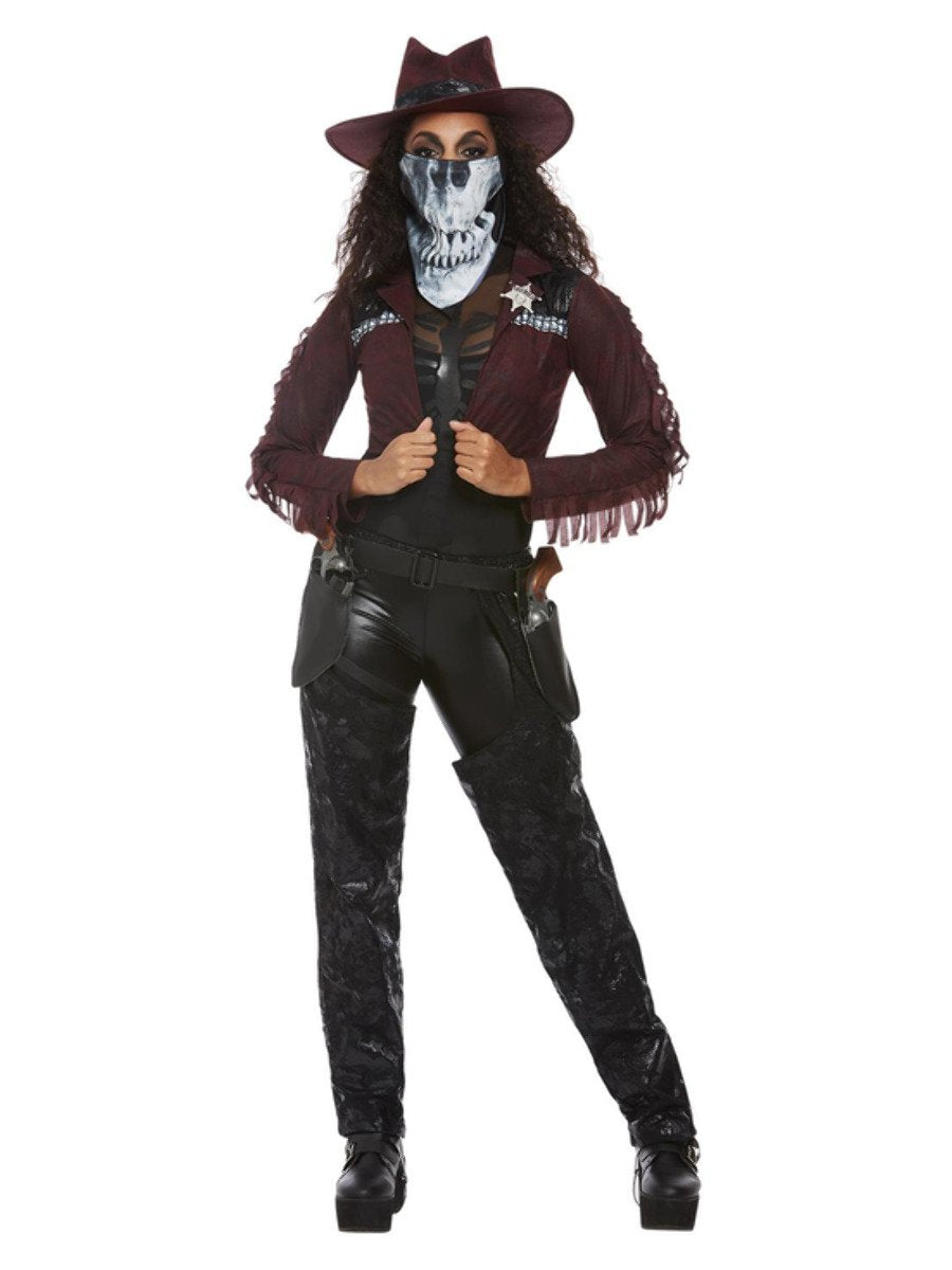 Deluxe Dark Spirit Western Cowgirl Costume, Burgundy Alternate