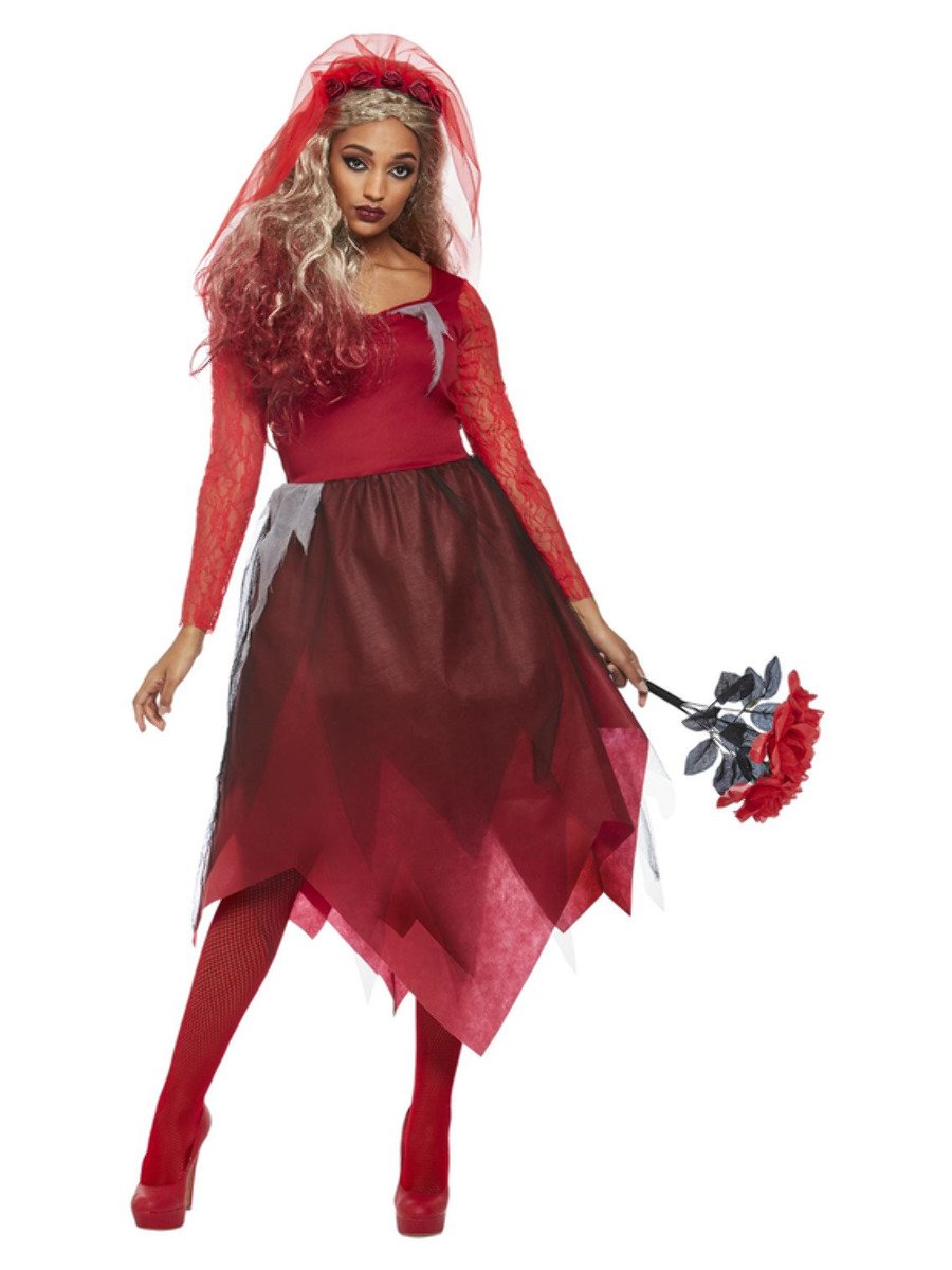 Graveyard Bride Costume, Red Alternate