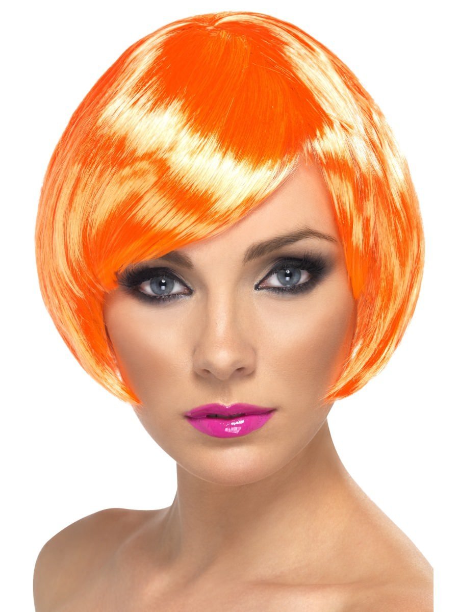 Babe Wig, Fire Coral, Short Bob with Fringe