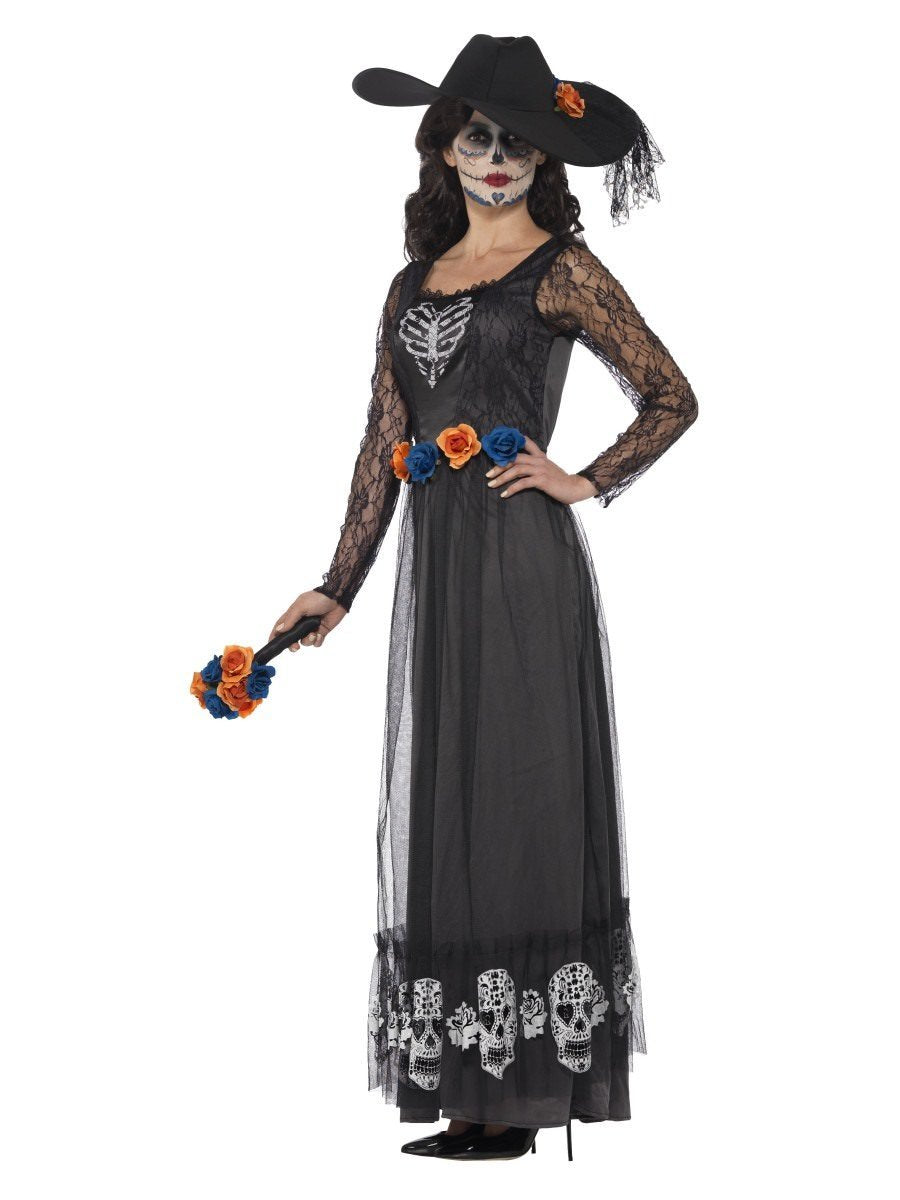 Day of the Dead Skeleton Bride Costume, Black Alternative View 1.jpg