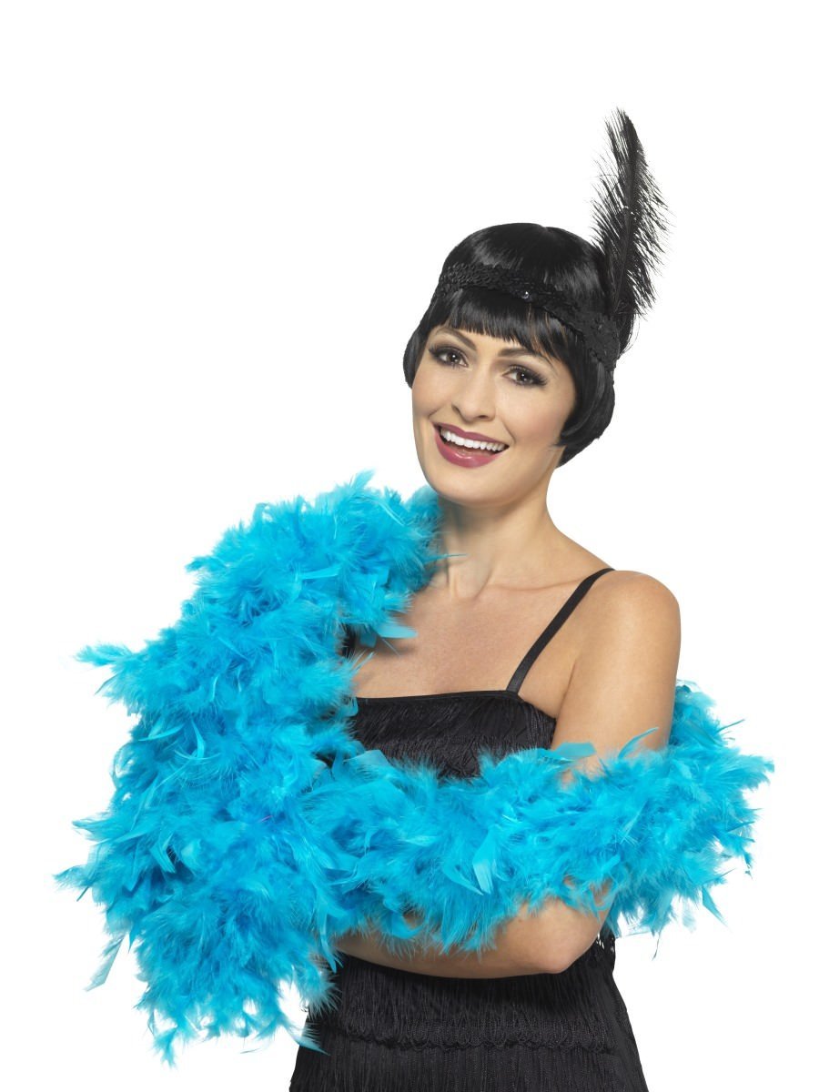 Deluxe Feather Boa, Turquoise Blue