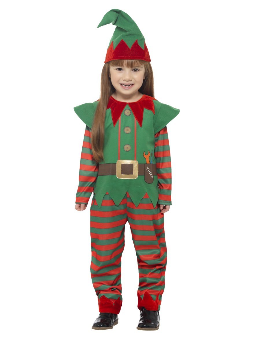 Elf Toddler Costume, Red & Green Alternative View 5.jpg