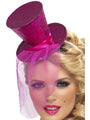 Hot Pink Fever Mini Top Hat on Headband