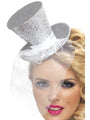 Silver Fever Mini Top Hat on Headband
