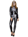 Fever Miss Whiplash Skeleton Costume, Catsuit