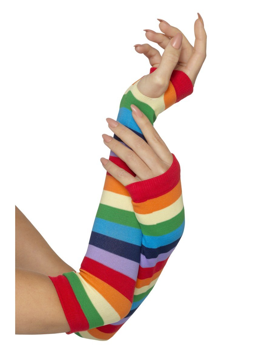 Fingerless Striped Gloves