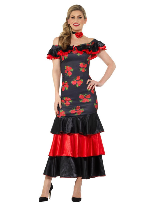 Flamenco Lady Costume, Black & Red