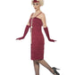 Flapper Costume, Burgundy Red, with Long Dress Alternative View 1.jpg