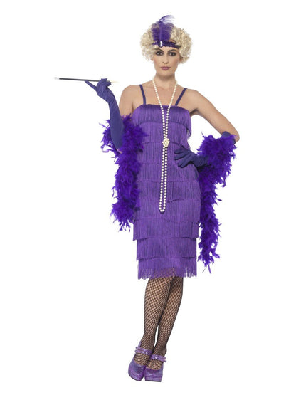 Flapper Costume, Purple, with Long Dress
