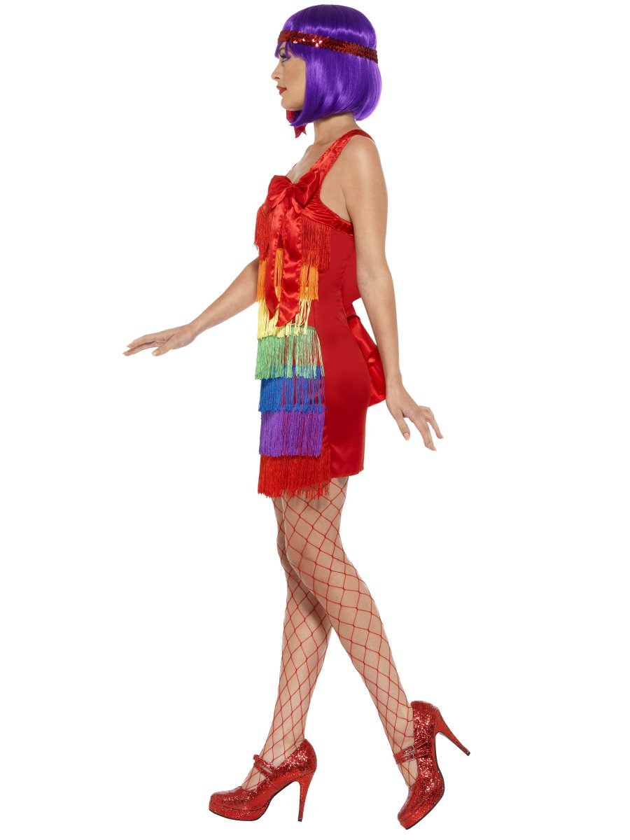 Flapper Costume, Rainbow, with Fringed Dress Alternative View 1.jpg