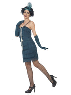 Flapper Costume, Teal Green, with Short Dress Alternative View 1.jpg