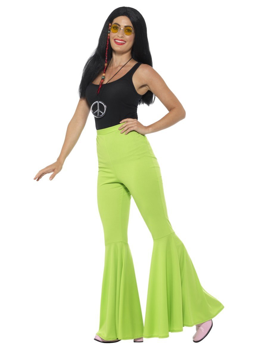 Flared Trousers, Ladies, Green Alternative View 1.jpg