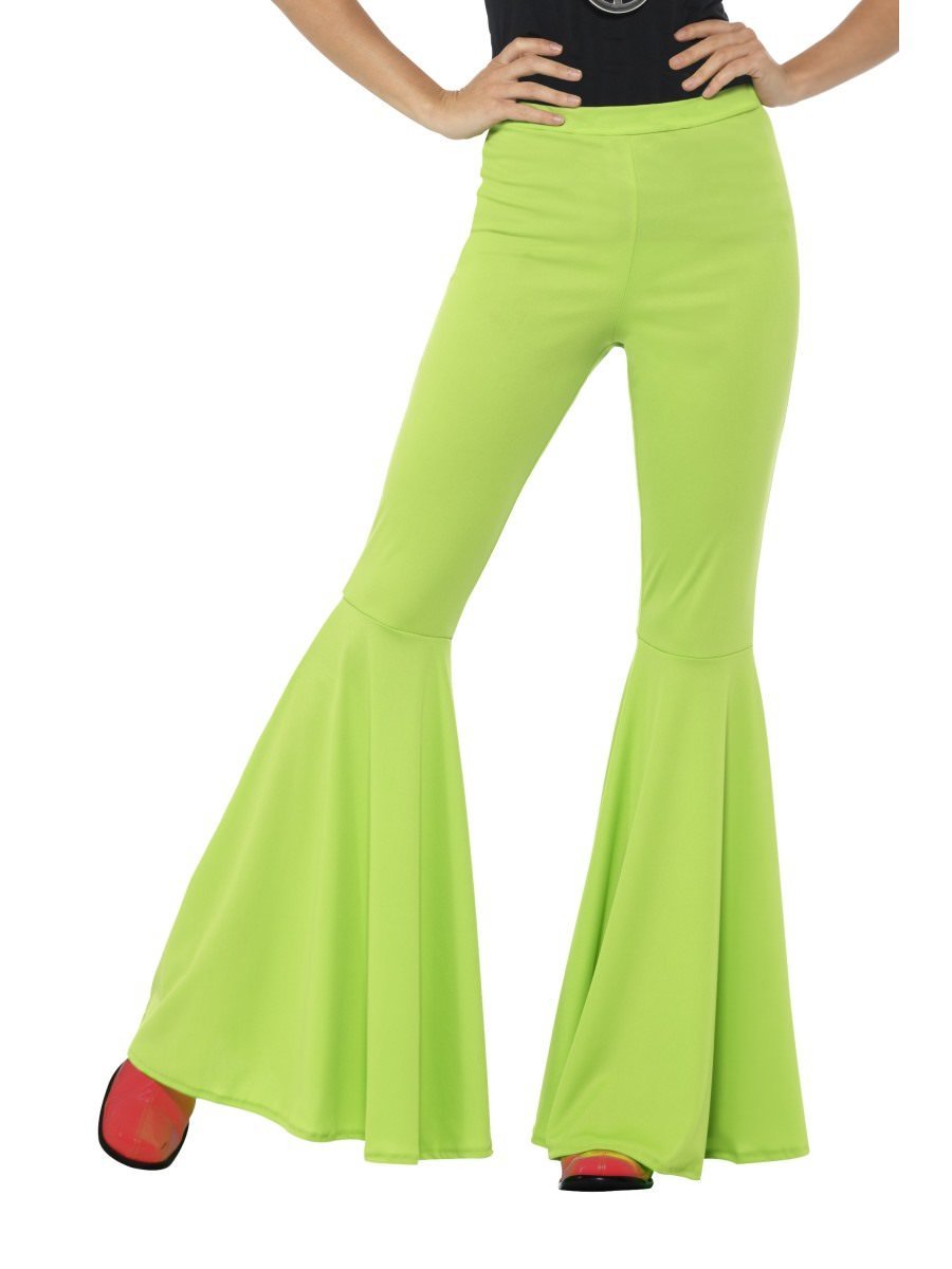 Flared Trousers, Ladies, Green