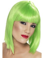 Short Neon Green Blunt Glam Wig