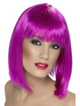 Short Neon Purple Blunt Glam Wig