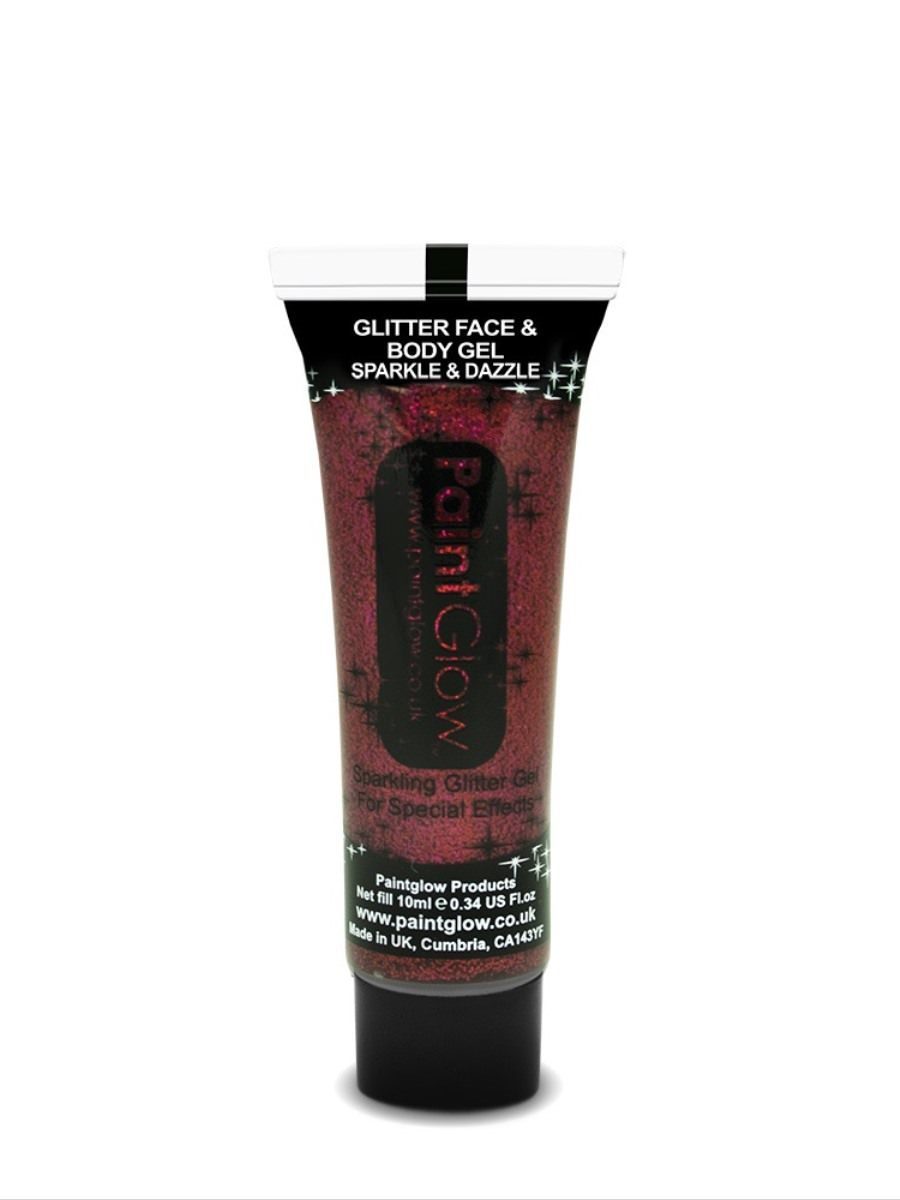 Glitter Body Gels, Red, 10ml