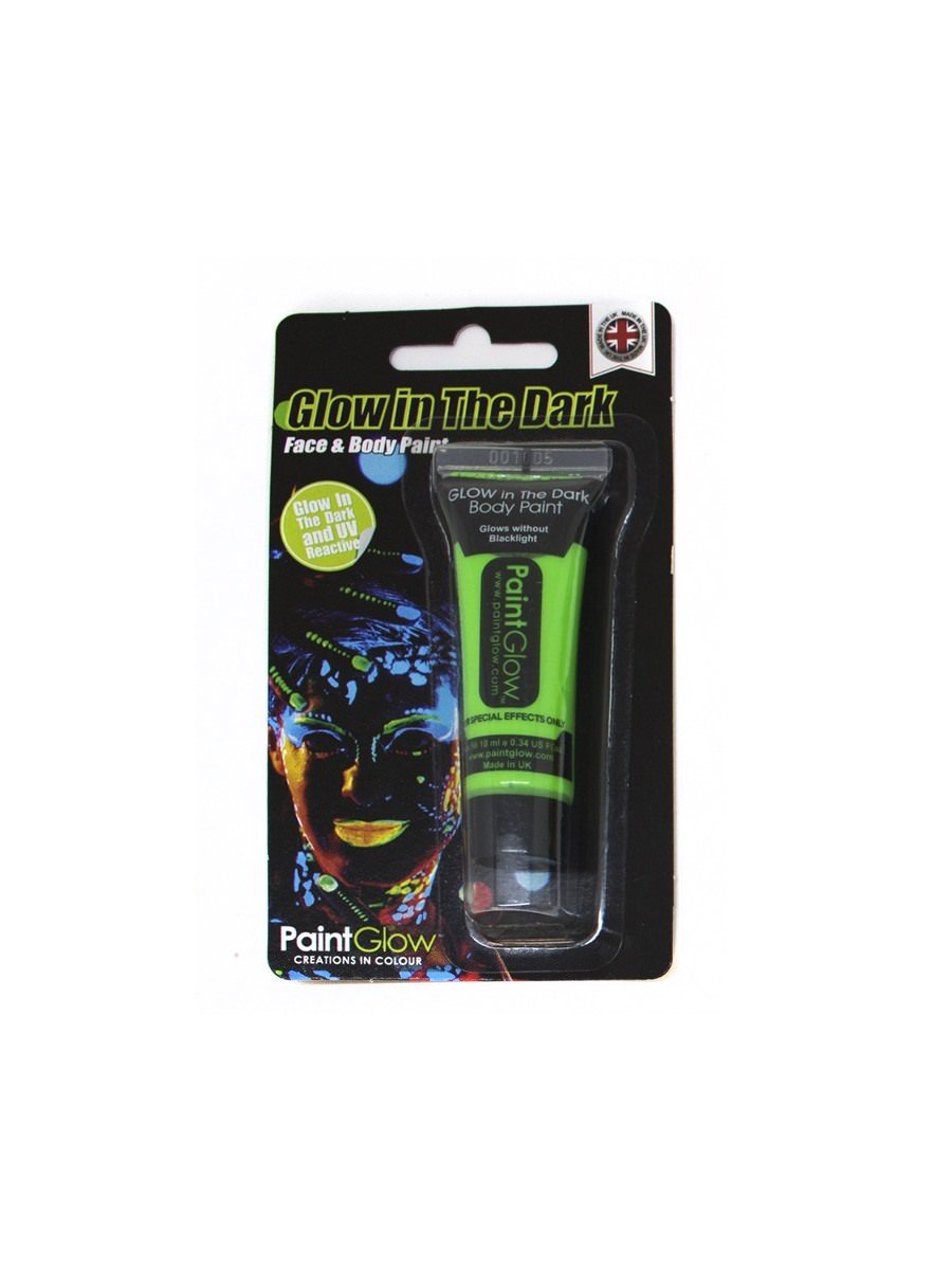 Glow in the Dark Body Paint, Green, 10ml, Blister Pack