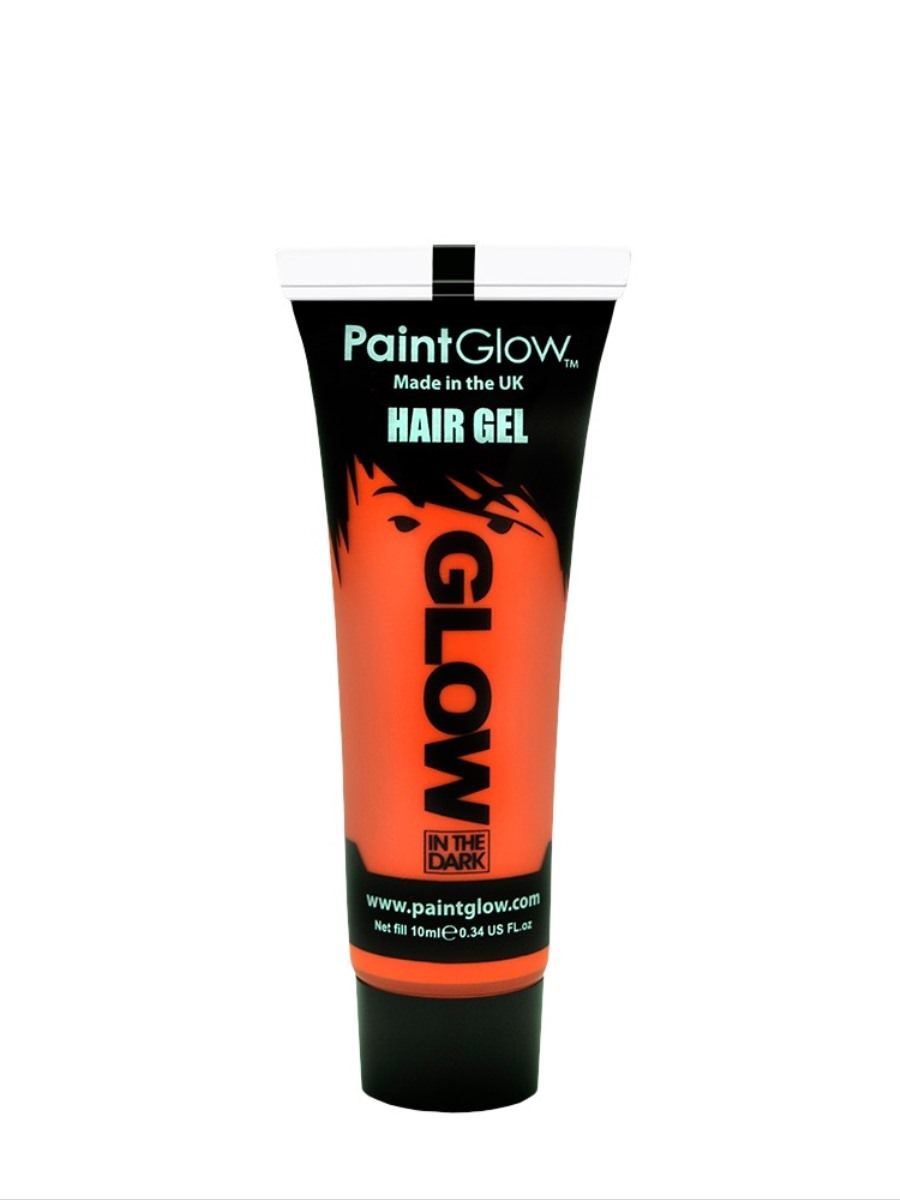Glow in the Dark Hair Gel, Orange, 10ml