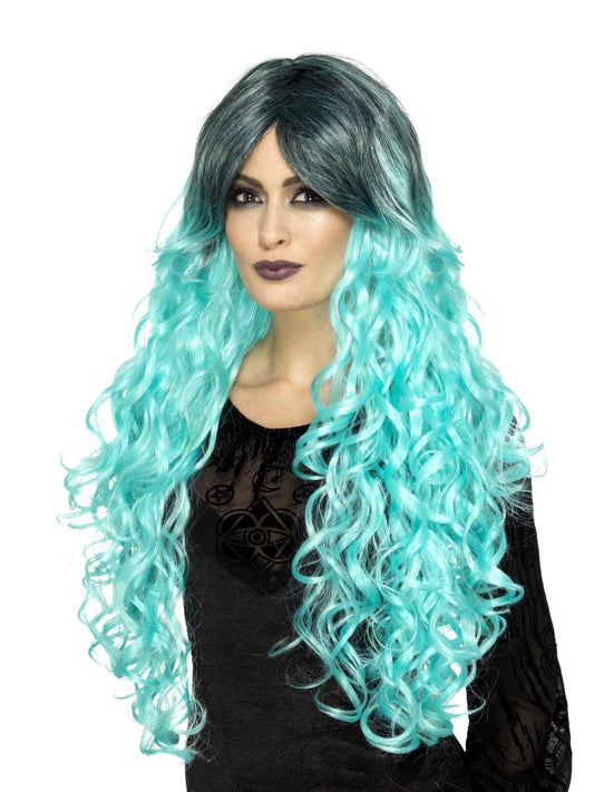 Gothic Glamour Wig, Teal Green