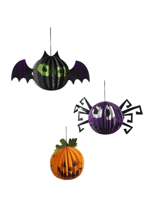 Hanging Halloween Paper Decorations, Set of 3