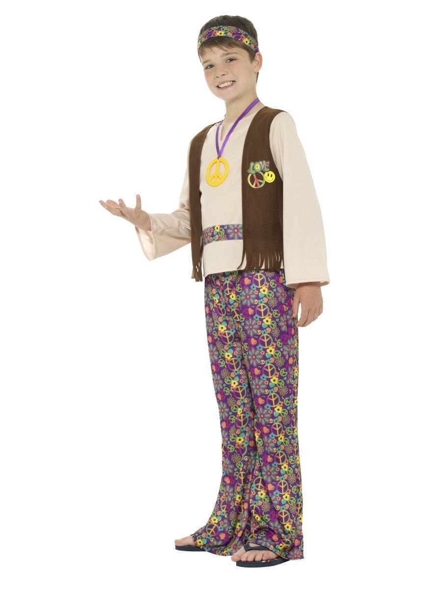 Hippie Boy Costume, with Top, Attached Waistcoat Alternative View 1.jpg