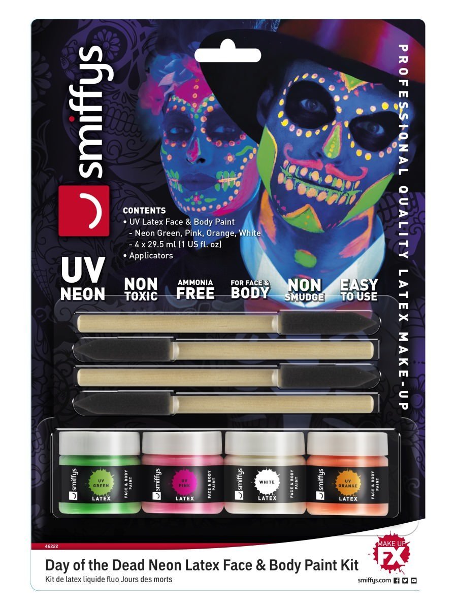 Neon Day of the Dead Liquid Latex Kit Alternative View 8.jpg