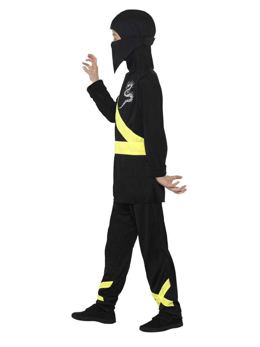 Ninja Assassin Costume, Black & Yellow Alternative View 1.jpg