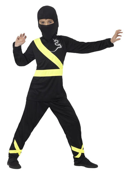 Ninja Assassin Costume, Black & Yellow