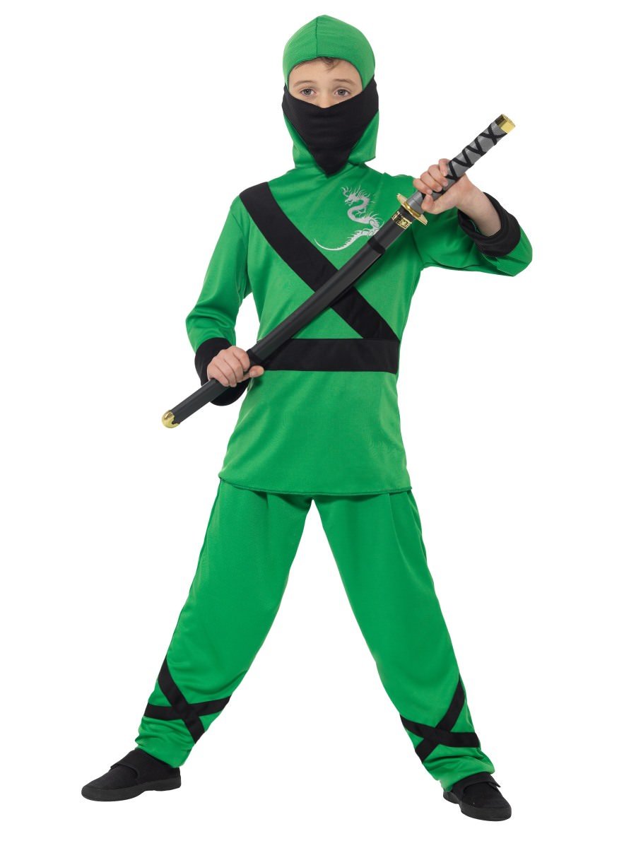 Ninja Assassin Costume, Green & Black Alternative View 2.jpg