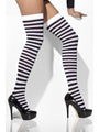 Black and White Striped Opaque Hold Ups