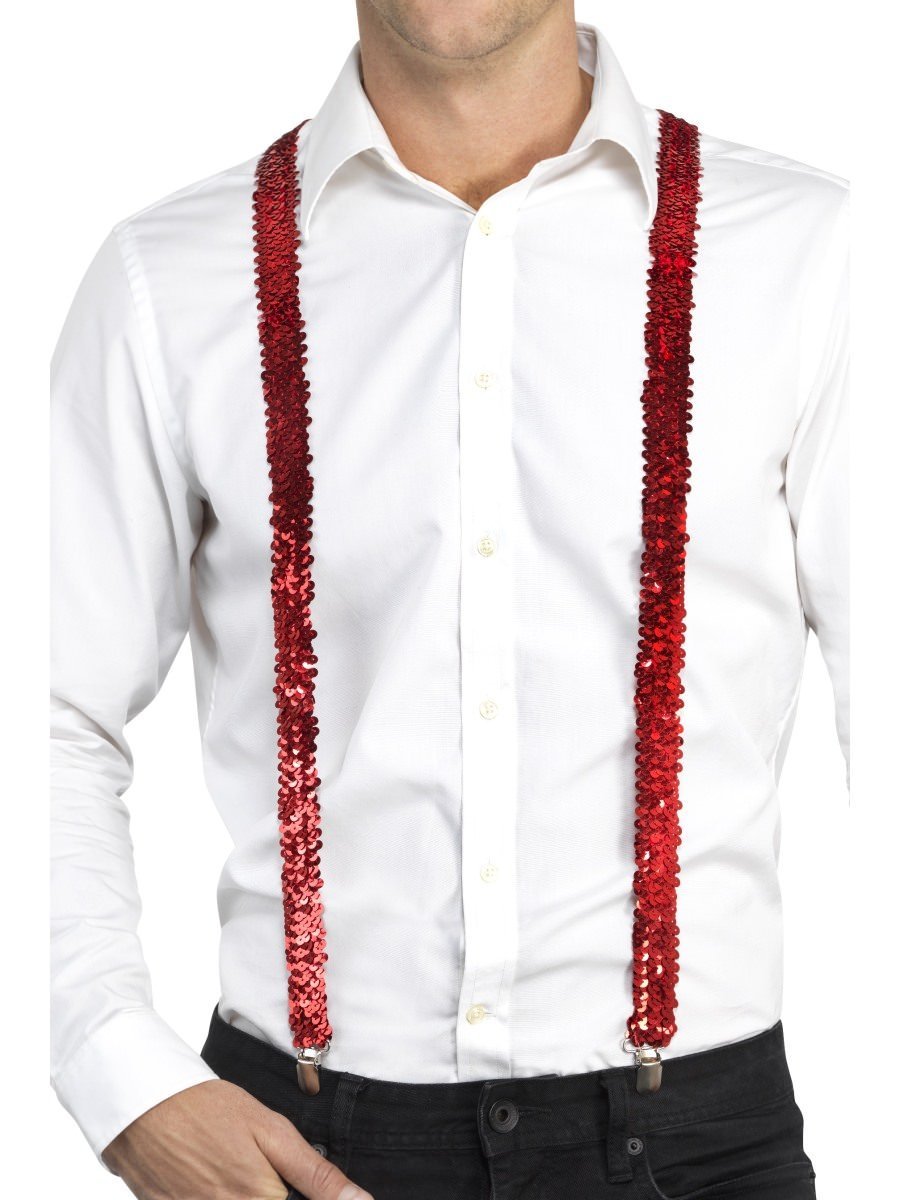 Sequin Braces, Red