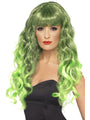 Long Curly Green and Black Siren Wig