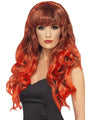 Long Curly Red and Black Siren Wig