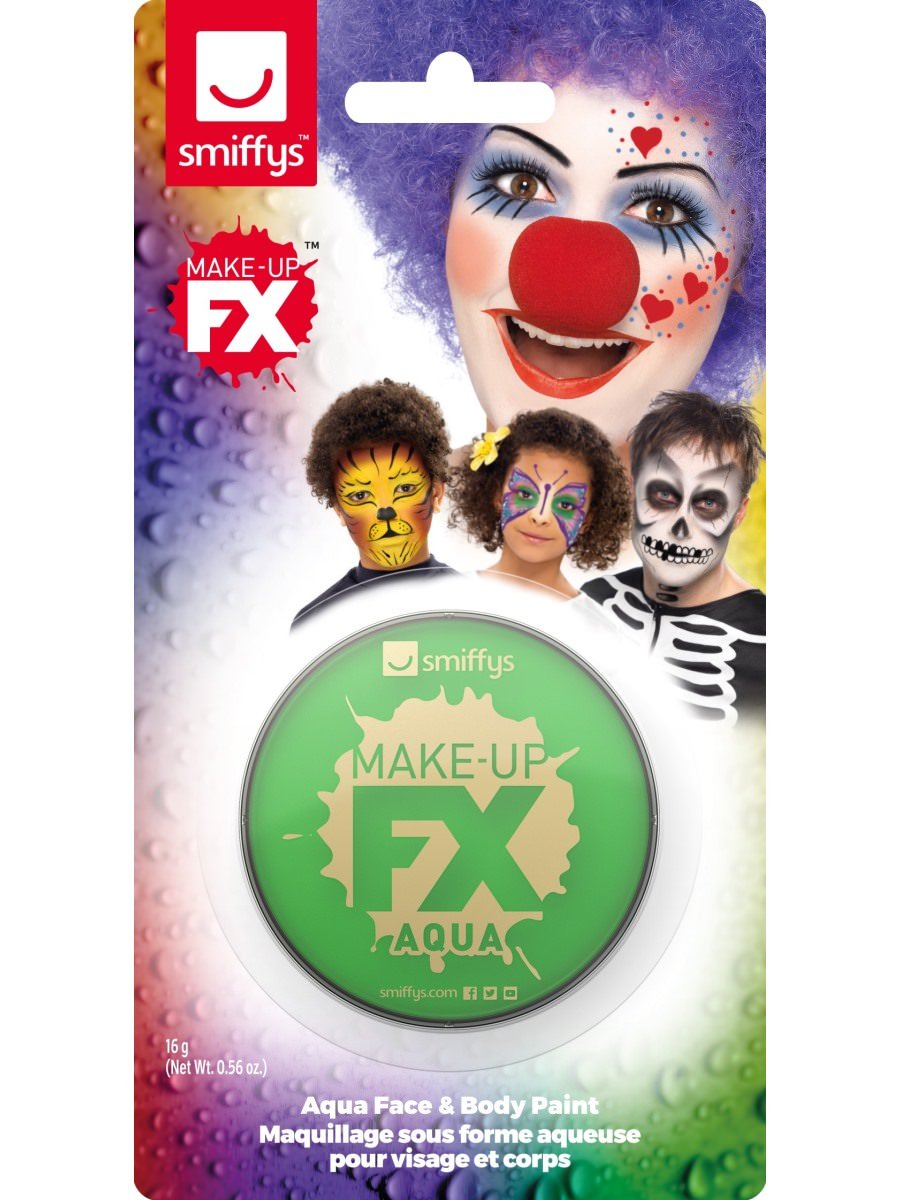 Smiffys Make-Up FX, on Display Card, Bright Green