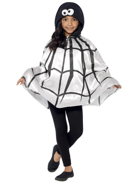 Spider Cape, White & Black, with Hood