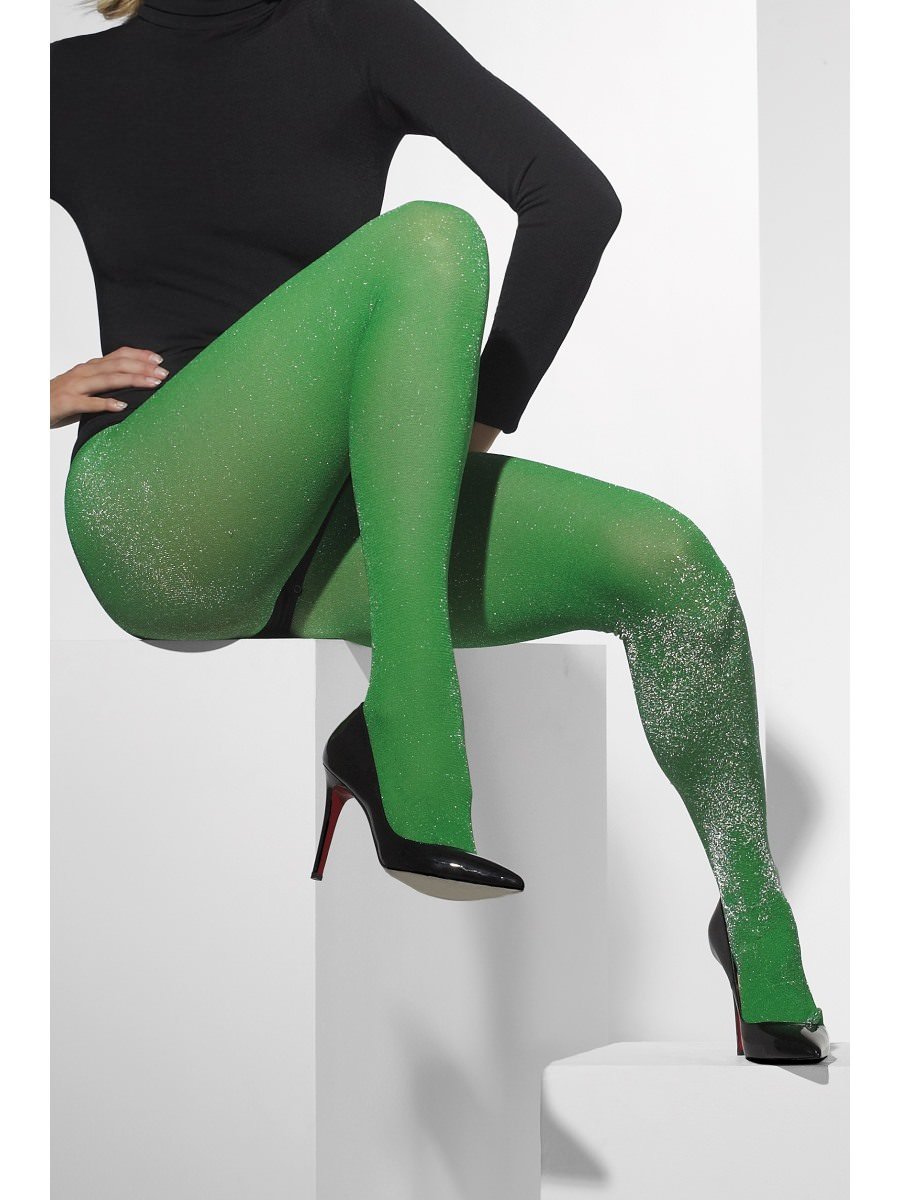 Tights, Green, with Sparkle