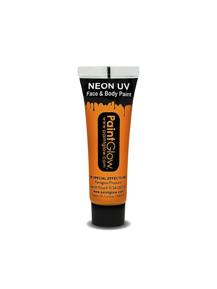 UV Face & Body Paint, Dark Orange, 10ml
