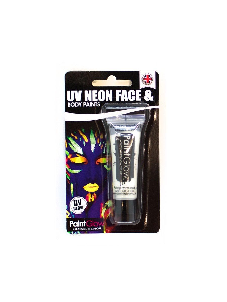 UV Face & Body Paint, White, 10ml, Blister Pack