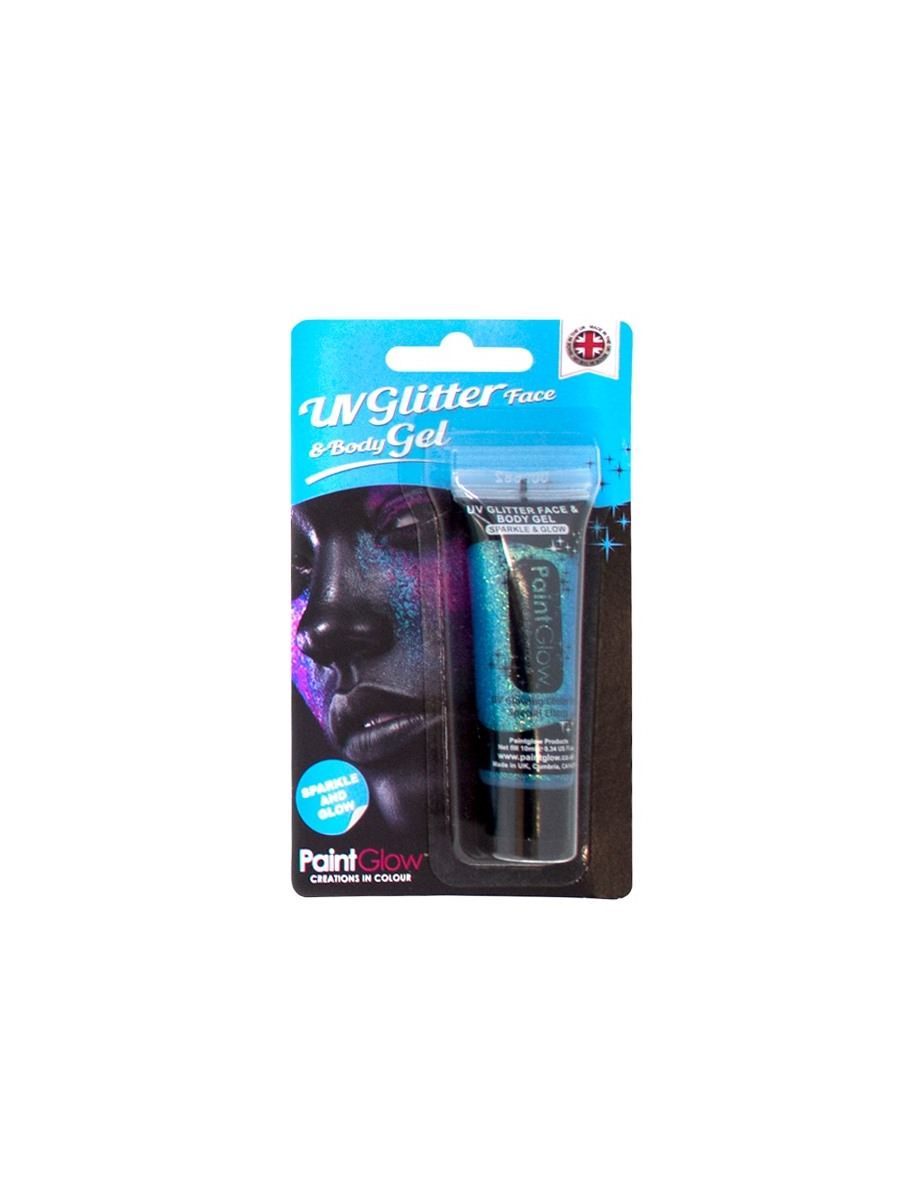 UV Glitter Body Gel, Blue, 10ml, Blister Pack