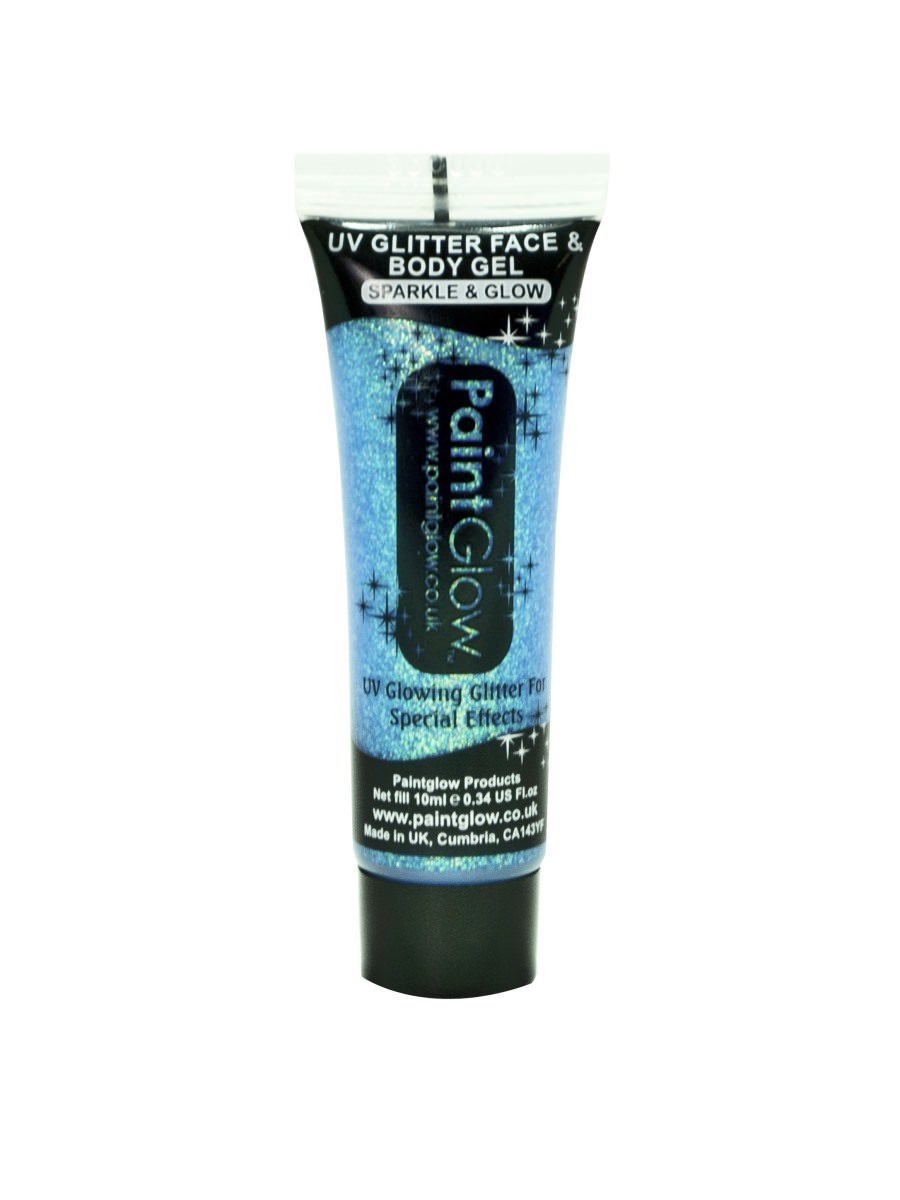 UV Glitter Body Gel, Blue, 10ml