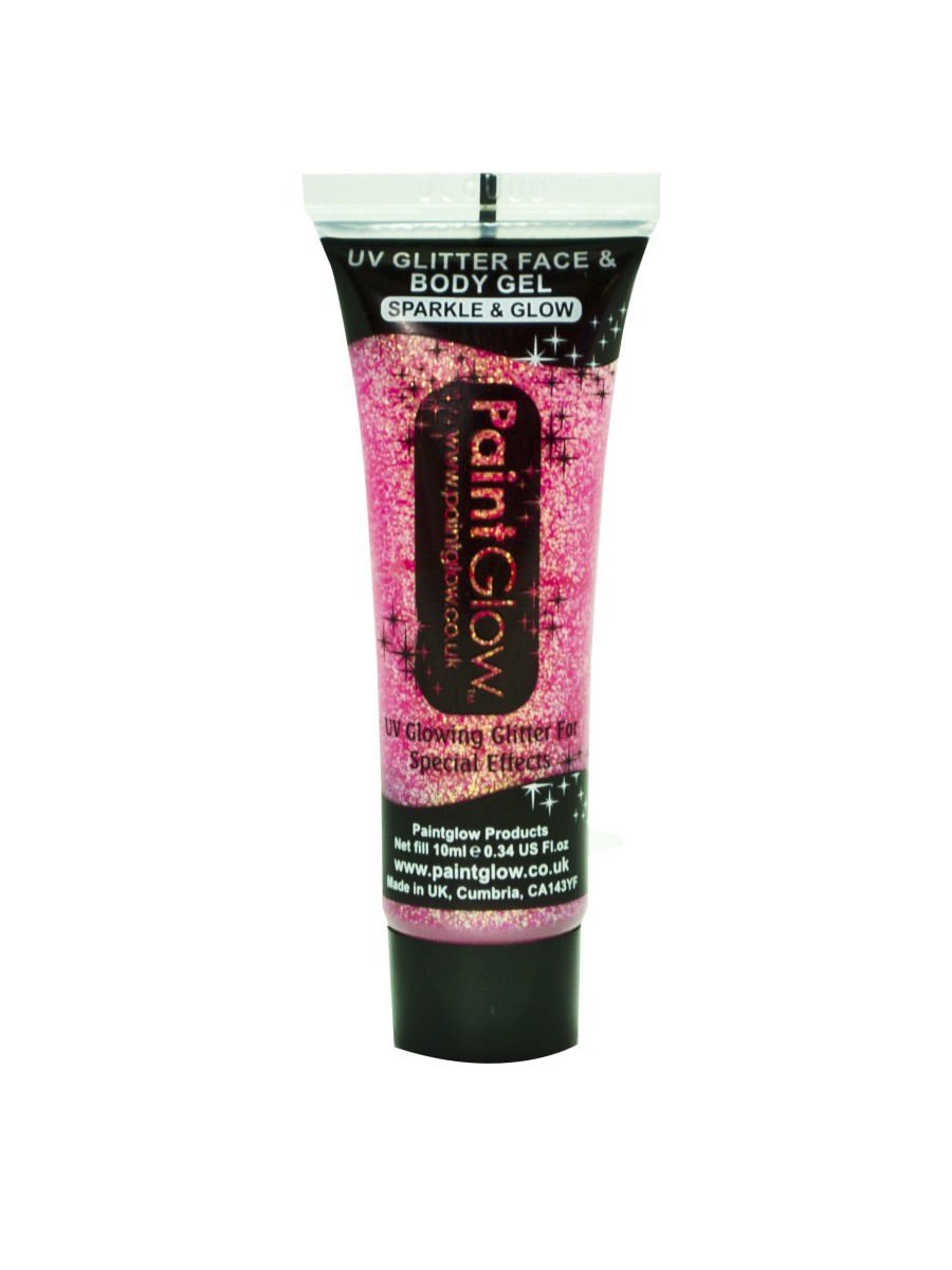UV Glitter Body Gel, Magenta, 10ml