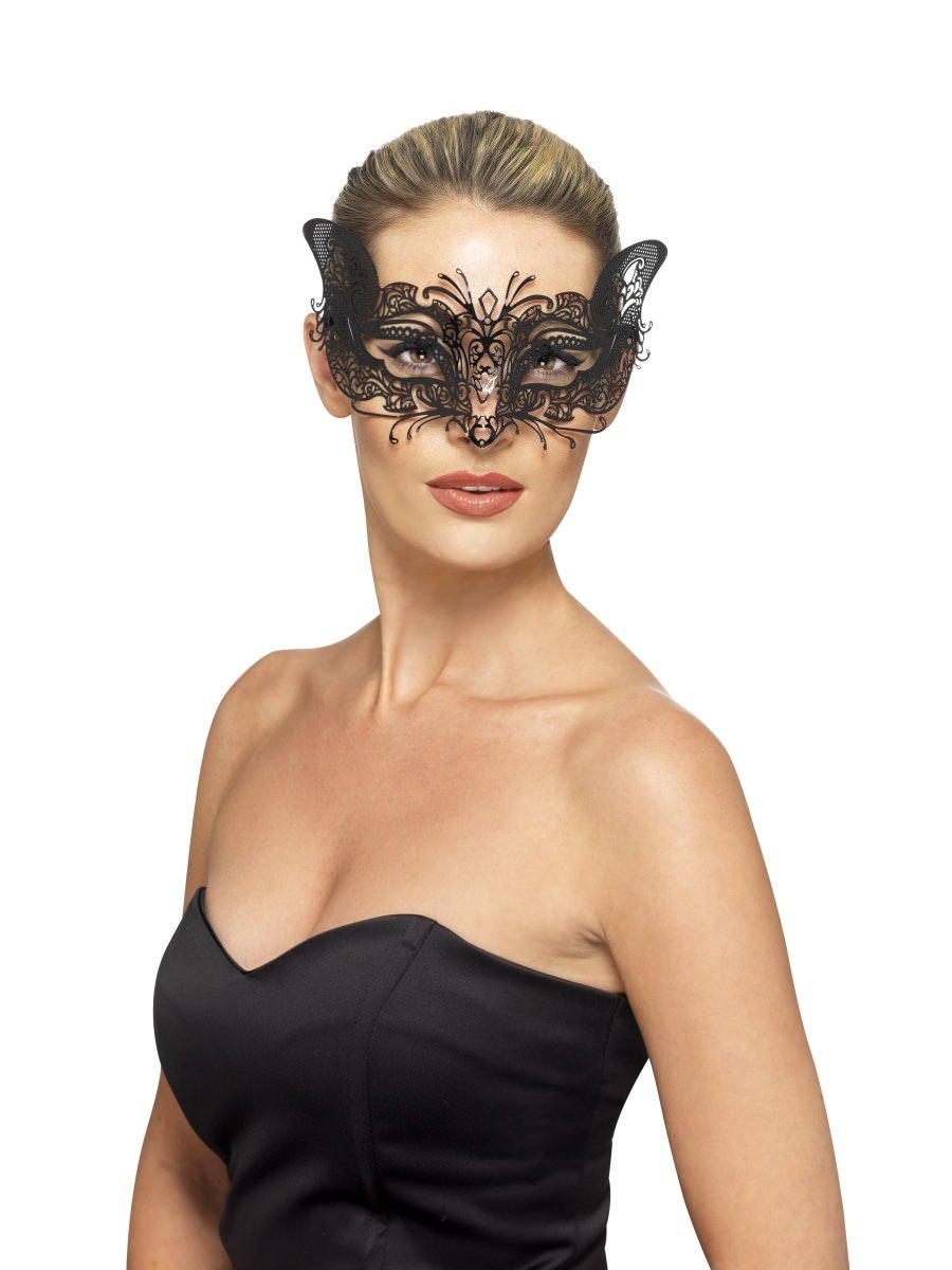 Venetian Metal Filigree Feline Eyemask