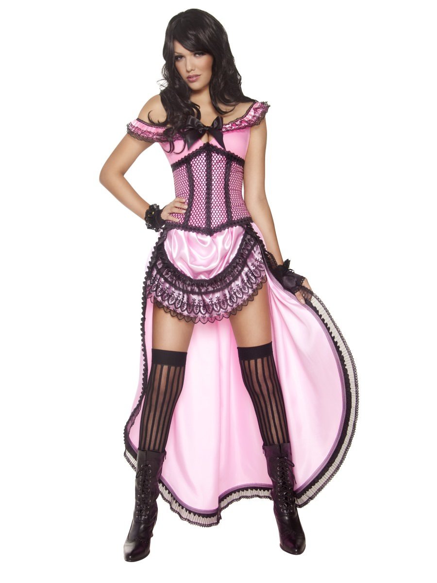 Western Authentic Brothel Babe Costume, Pink